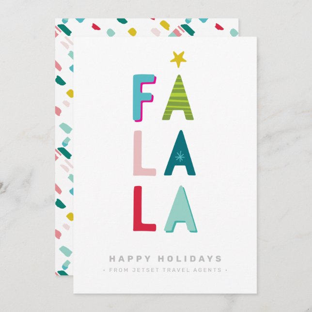 Invitation NOËL AFFAIRES GRÂCE À la typographie moderne falal (Devant / Derrière)