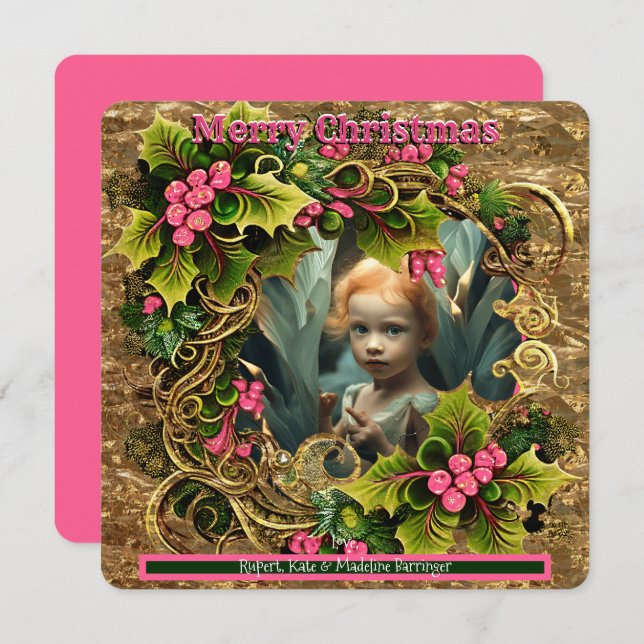 Invitation Noël AJOUTER ta propre photo Fun de vacances (Devant / Derrière)