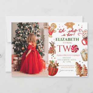 Invitation Noël Anniversaire fête quel plaisir 2e anniversair