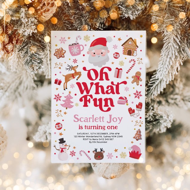 Invitation Noël Anniversaire Oh Quel Amusant Fille Anniversai (Créateur téléchargé)