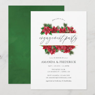 Invitation Noël aquarelle géométrique fête de fiançailles