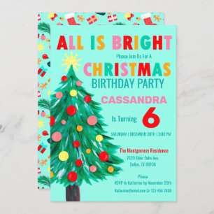 Invitation Noël Arbre de mer Vert Noël Fête d'anniversaire