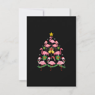 Invitation Noël - Arbre de Noël Flamant Rose Mignon