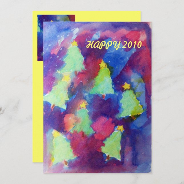 INVITATION NOËL ARBRE - FÊTE (Devant / Derrière)