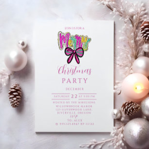 Invitation Noël Arc-en-Ciel Ruban Merry Coloré