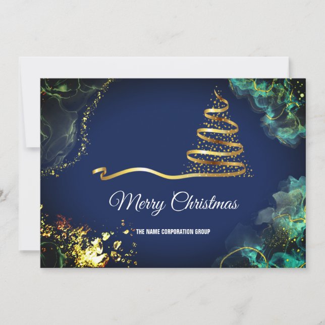 Invitation Noël arrive, Marble Style Golden Company (Devant)