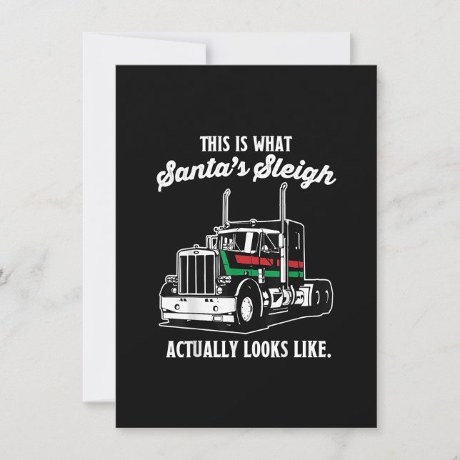 Invitation Noël Asphalt Cowboy Trucker Truck Driver Cadeau (Devant)