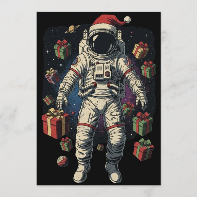 Invitation Noël Astronaute de Noël  (Devant)