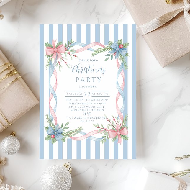 Invitation Noël au bonbon pastel (Créateur téléchargé)