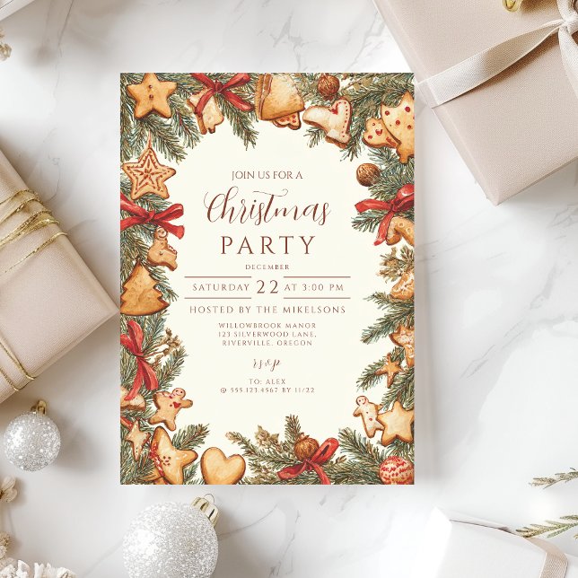 Invitation Noël au pain d'épice rustique (Créateur téléchargé)