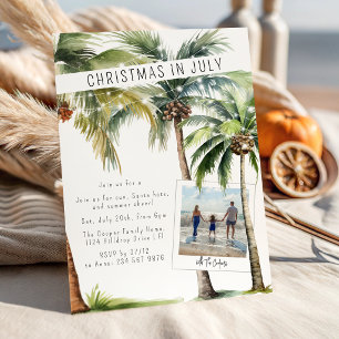 Invitation Noël aux Palmiers Tropicaux en Juillet