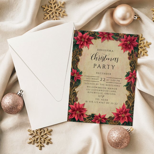 Invitation Noël Baroque Vintage (Créateur téléchargé)