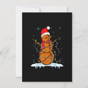 Invitation Noël Basket-ball Snowman Père Noël Lumières de Noë