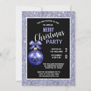 Invitation Noël bleu posh