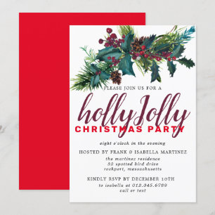Invitation Noël botanique de Rustic Holly et Berries