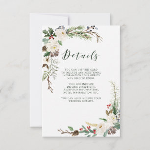 Invitation Noël botanique   Détails des invités de mariage