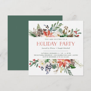Invitation Noël botanique   Fête
