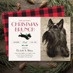Invitation Noël Brunch Party Scottie Chien photo Rouge