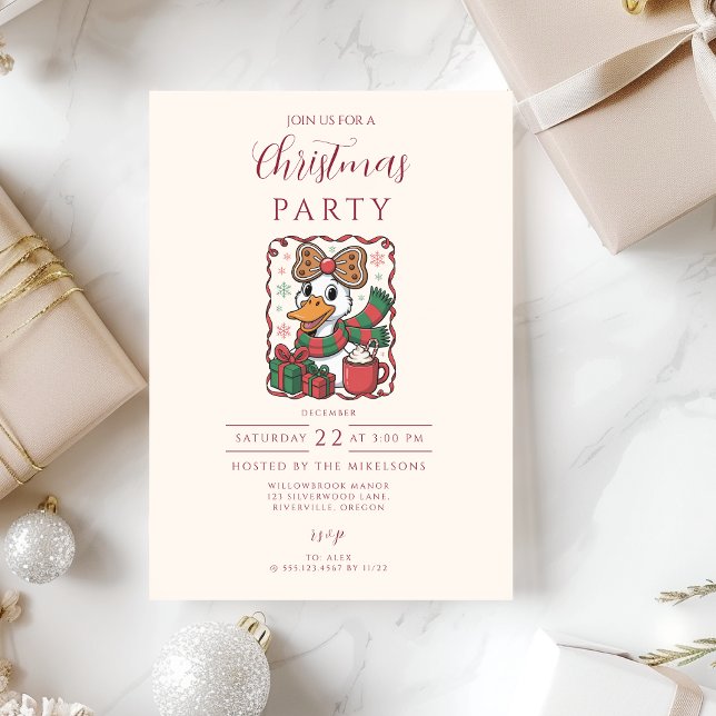 Invitation Noël Canard Cosy (Créateur téléchargé)