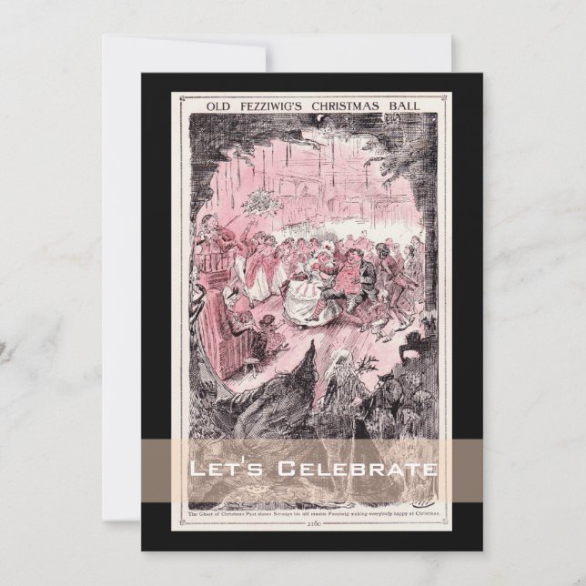 Invitation Noël Carol Fête Vintage Noël (Devant)