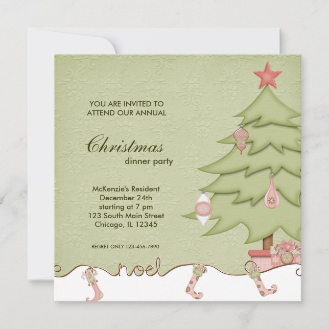 Invitation Noel Christmas Dinner (Devant)