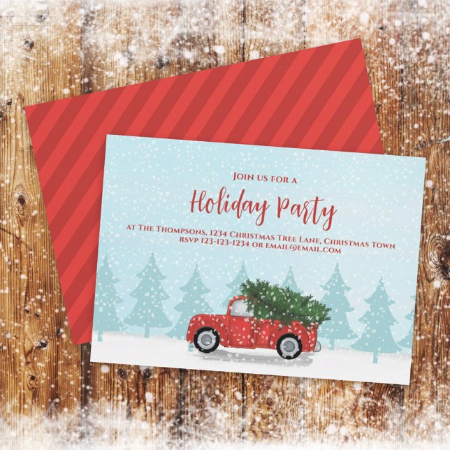 Invitation Noël classique Red Truck Party (Créateur téléchargé)