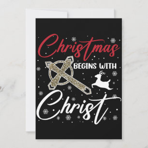 Invitation Noël commence avec le Christ Xmas chrétien