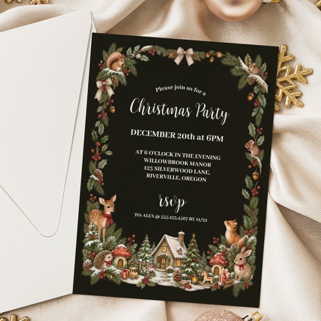 Invitation Noël Conte de Fées Bois Fantastique (Créateur téléchargé)