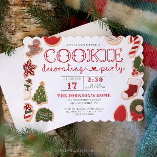 Invitation Noël Cookie Décoration Party Cookie