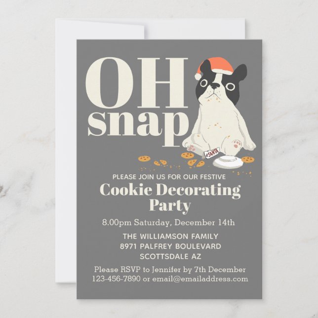 Invitation Noël Cookie Puppy Party (Devant)