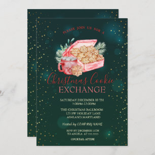 Invitation Noël Cookie Stars Vert Noël