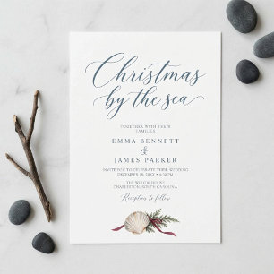 Invitation Noël Coquillage Marin Mariage Côte de Mer
