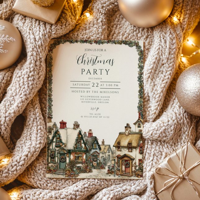 Invitation Noël dans un chalet rustique d'hiver (Créateur téléchargé)