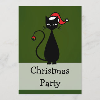 Invitation Noël de chat noir