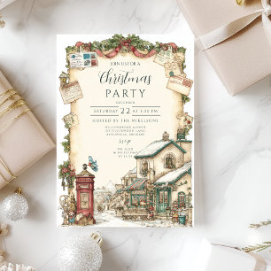 Invitation Noël de la boîte postale victorienne