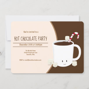 Invitation Noël de la fête du chocolat chaud