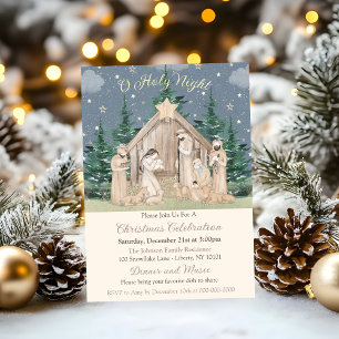 Invitation Noël de la Nativité à l'aquarelle