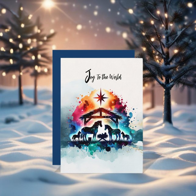Invitation Noël de la Nativité du Cheval (Enjoy this Beautiful Christmas Horse design! Personalize with your favorite Horse Girl!
)