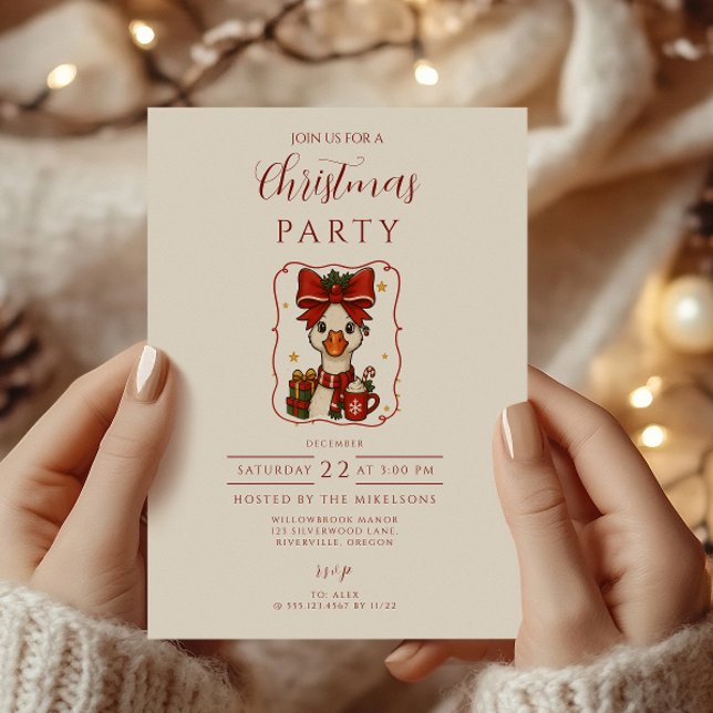 Invitation Noël de l'oie idiote (Créateur téléchargé)