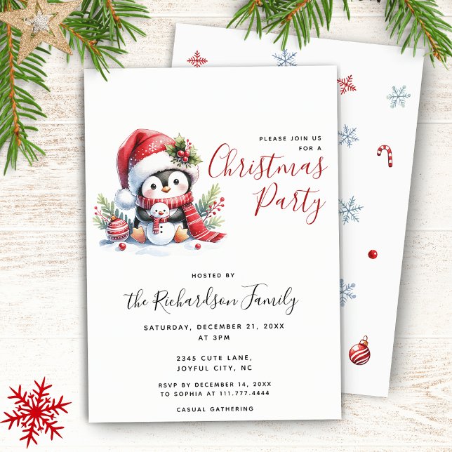 Invitation Noël de Noël de Noël de Noël de Noël mignon (Créateur téléchargé)
