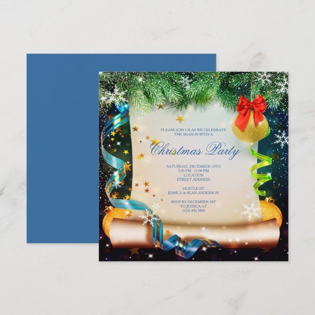 Invitation Noël de Noël décoratif (Devant / Derrière)