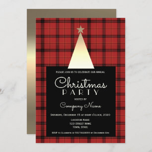 Invitation Noël de Plantation de buffles rouges