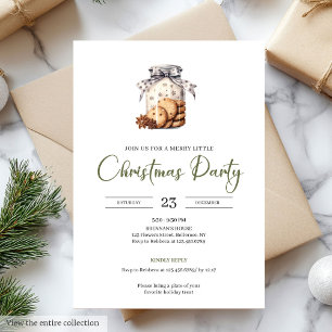 Invitation Noël de style scandinave au vert mousse élégant