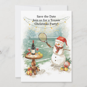 Invitation Noël de tennis avec Snowman