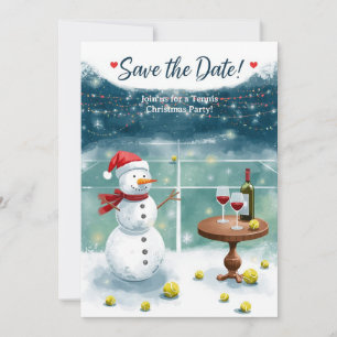Invitation Noël de tennis avec Snowman