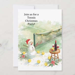 Invitation Noël de tennis avec Snowman