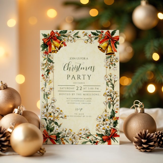 Invitation Noël de verdure classique (Créateur téléchargé)