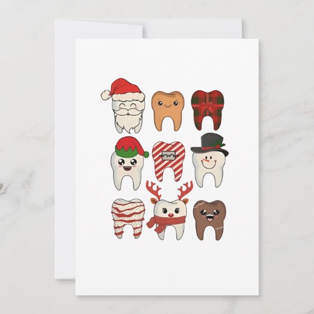 Invitation Noël Dentaire Dentiste Fête Dentiste (Devant)