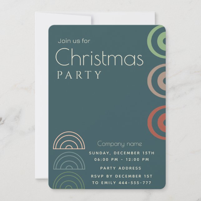 Invitation Noël d'entreprise moderne minimaliste simple (Devant)