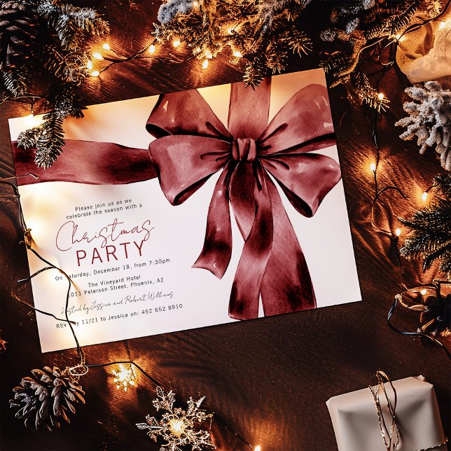 Invitation Noël d'entreprise Ruban Rouge Festif (Créateur téléchargé)